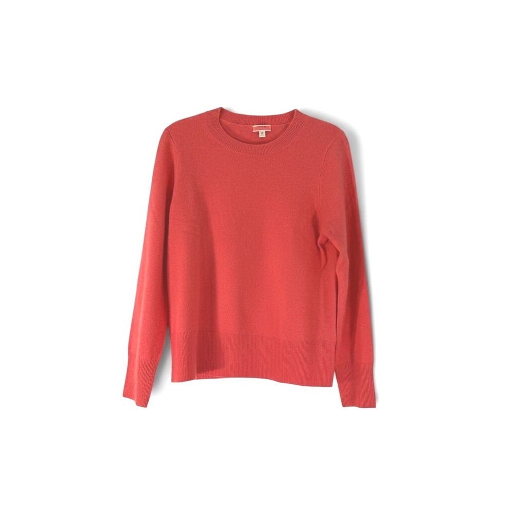 J.Crew Womens 100% Cashmere Crewneck Sweater Coral Pink Size M Long Sleeve Knit